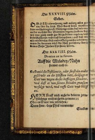 Der XXXVIII. Psalm.
