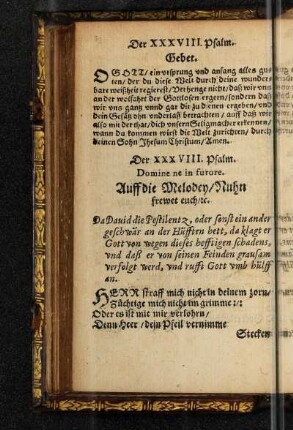 Der XXXVIII. Psalm.