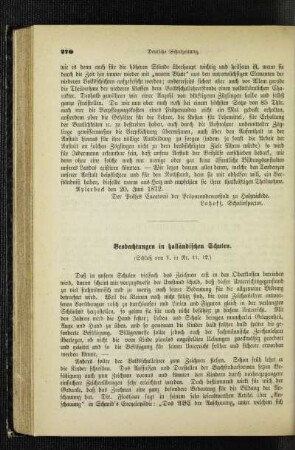 Beobachtungen in holländischen Schulen : (Schluß von V. in Nr. 11. 12.)
