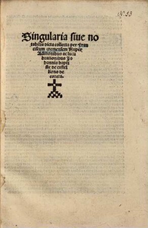 Singularia sive notabilia dicta