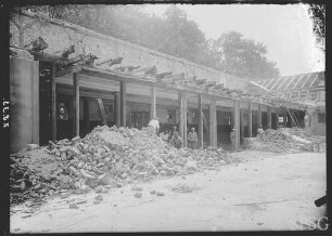 Potsdam, Neues Palais, Communs, Südcommun- Ehemaliger Marstall der Kaiserin, Blick in den Hof während der Umbauarbeiten.