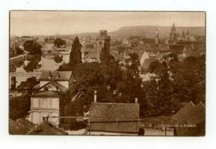 Gesamtansicht, Blick vom Rosenberg auf Neckar, Götzenturm und südwestliche Innenstadt