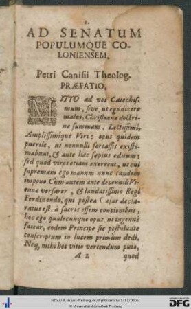 Ad Senatum Populusque Coloniensem.