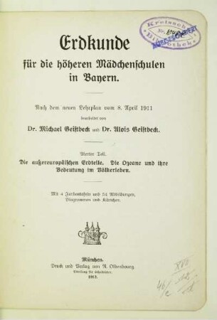 Teil 4: Die außereuropäischen Erdteile, Die Ozeane und ihre Bedeutung im Völkerleben