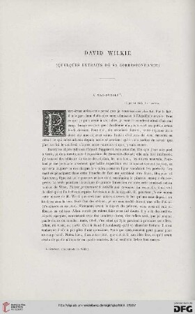 2. Pér. 2.1869: David Wilkie : (quelques extraits de sa correspondance)