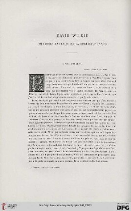 2. Pér. 2.1869: David Wilkie : (quelques extraits de sa correspondance)