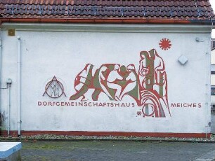 Dorfgemeinschaftshaus: Sachteil Wandbild (Dorfgemeinschaftshaus); Lautertal, Dirlammer Straße 1