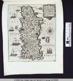 Landkarte von Candia/Kreta/Crete und Umgebung.