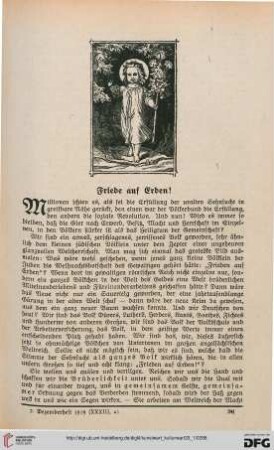 33: Friede auf Erden!