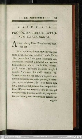Caput III. Proponuntur Curationum Experimenta