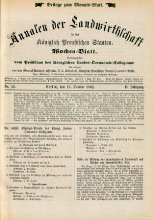 No. 42. Berlin, den 15. October 1862. II. Jahrgang.