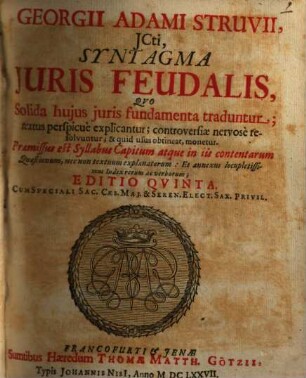 Syntagma iuris feudalis