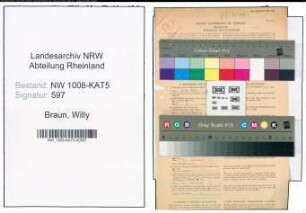 Entnazifizierung Willy Braun , geb. 19.05.1903 (Bueroleiter)
