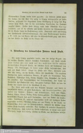 9. Bedeckung des heimatlichen Bodens durch Wald