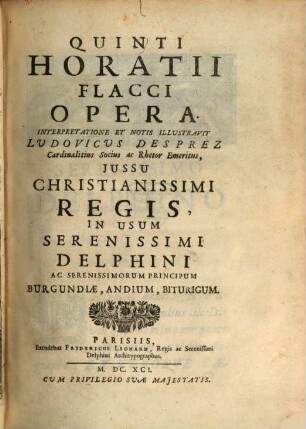 Quinti Horatii Flacci Opera, 1