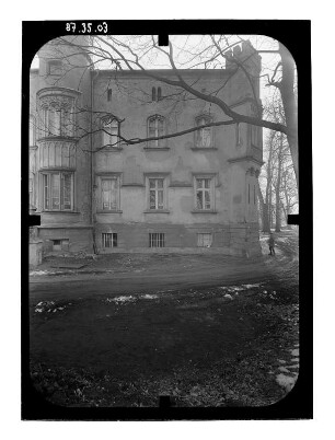 Märkisch Wilmersdorf. Gutshaus (1801, Umbau 1901). Parkseite (Teilansicht)