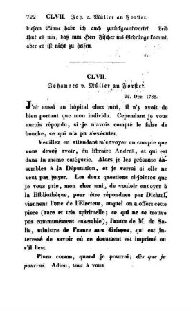 CLVII. Johannes v. Müller an Forster