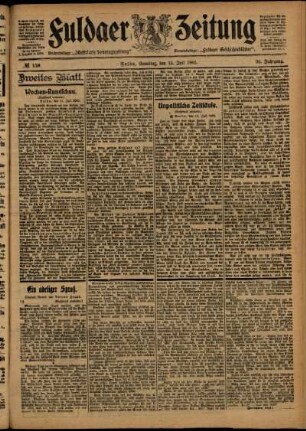 Zweite Ausgabe vom Samstag, den 15. Juli 1905.
