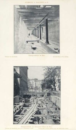 Untergrundbahn im Bau ; Untergrundbahn am Potsdamer Platz im Bau