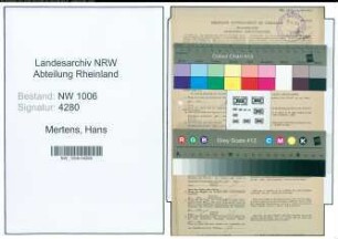 Entnazifizierung Hans Mertens , geb. 25.11.1900 (Autoschlosser)