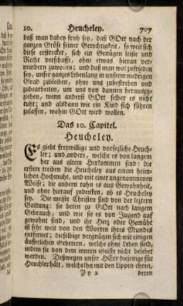 707-767, Das 10. Capitel. Heucheley.