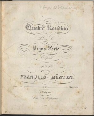 Quatre rondino pour le piano-forte : oeuv. 21