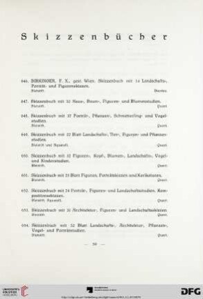 Skizzenbücher (Nr. 646-687)