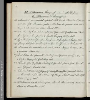 Memoiren, Biographie, vermischte Schriften