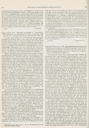 259-260 [Rezension] Meyer, Rudolf, Hebräische Grammatik