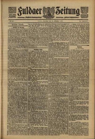 Erste Ausgabe vom Samstag, den 16. Oktober 1909.
