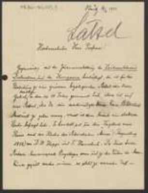 Brief von Albert Latzel an Unbekannt