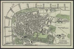 Stadtplan von Norderney, 1:4 000, Offsetdruck, um 1920 : Norderney. - 1:4 000. - [Berlin] : Offsetdruck August Scherl GmbH , [ca. 1920]. - 1 Kt. : zweifarb. ; 40 x 25 cm