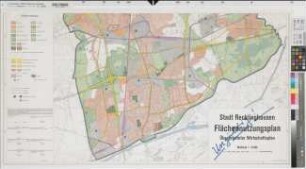 Recklinghausen (Recklinghausen) Flächennutzungsplan übergeleiteter Wirtschaftsplan südlicher Stadtteil 1973 1 : 10 000 62 x 119 farb. Druck Regierung Münster