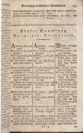 Fünfte Sammlung. Verschiedene Sprichwörter.