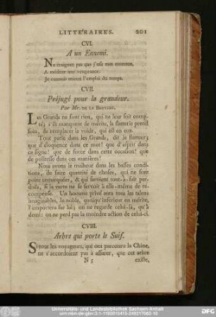 CVII. Préjugé pour la grandeur.