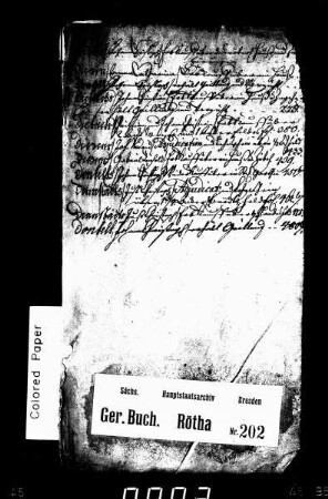 Gerichtshandelsbuch von Rötha und Podschütz, Bd. 07