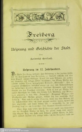 Freiberg. Ursprung und Geschichte der Stadt