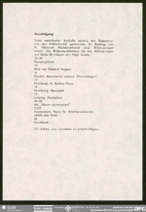 Einleger Berichtigungszettel
