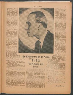 Se encuentra en B. Aires "Tito" "el artista del beso"
