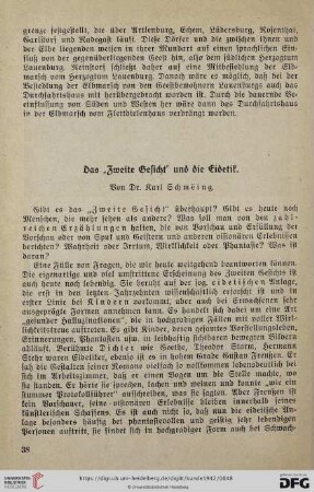 10: Das "zweite Gesicht" und die Eidetik
