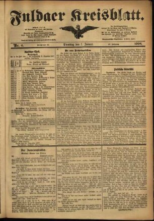 Ausgabe vom Dienstag, den 07. Januar 1908.