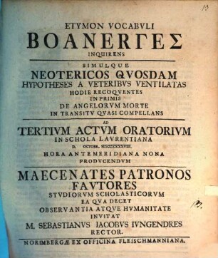 Etymon vocabuli Boanerges inquirens