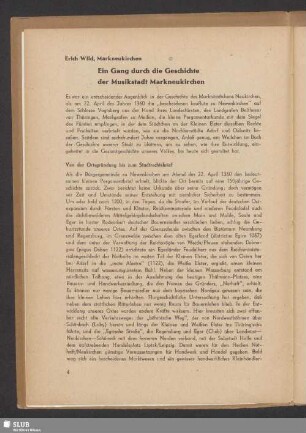 Ein Gang durch die Geschichte der Musikstadt Markneukirchen