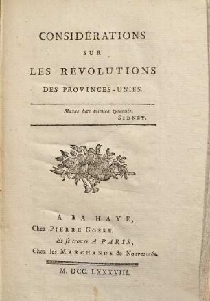 Considérations sur les révolutions des Provinces-Unies