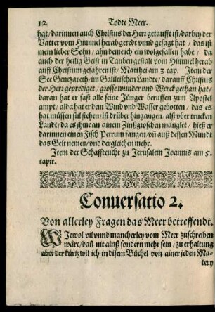 Conversatio 2. Von allerley Fragen das Meer betreffendt.