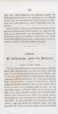 574-591 Die Anthropologie Justins des Martyrers : zweiter Artikel