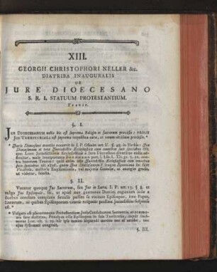 XIII. Gorgii Christophori Neller