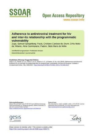 Adherence to antiretroviral treatment for hiv and inter-its relationship with the programmatic vulnerability