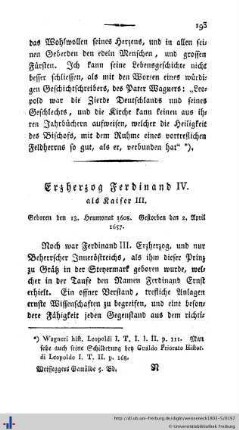 Erzherzog Ferdinand IV. als Kaiser III.