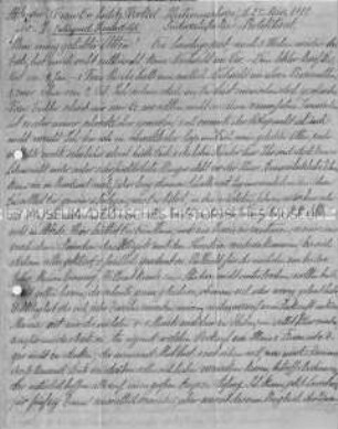 Handschriftlicher Brief einer deutschen Kolonistin an den in Deutschland weilenden Ehemann mit beigefügtem Zeitungsausschnitt - Familienkonvolut